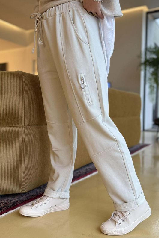 Anine Soft Touch Zip Jogger Washed Stone